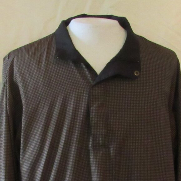 DryJoys by FootJoyBlack/Brown Houndstooth Rain Jacket Size Large Snap/Zip EUC